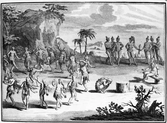 Sacrificio che i Floridiani fanno al Sole del loro primogenito, illustrazione da 